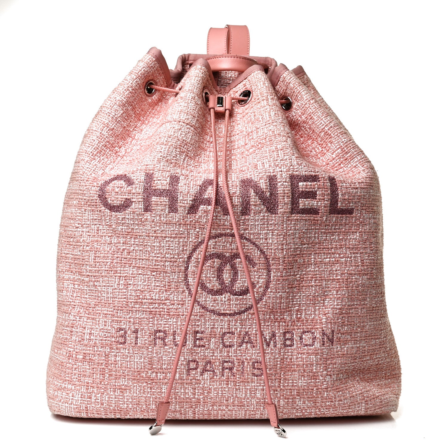 Chanel Canvas Large Deauville Backpack Pink 1 of 9