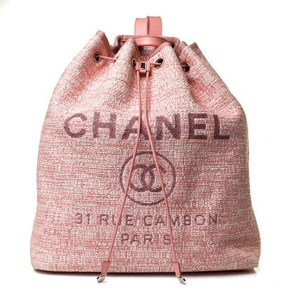 Chanel Canvas Large Deauville Backpack Pink 1 of 9