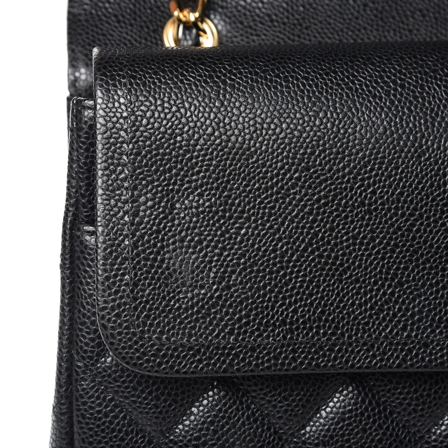 Caviar Quilted Maxi Double Flap Black