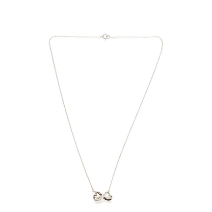 Tiffany 18K White Gold Diamond Paloma Picasso Double Loving Heart Necklace 3 of 5