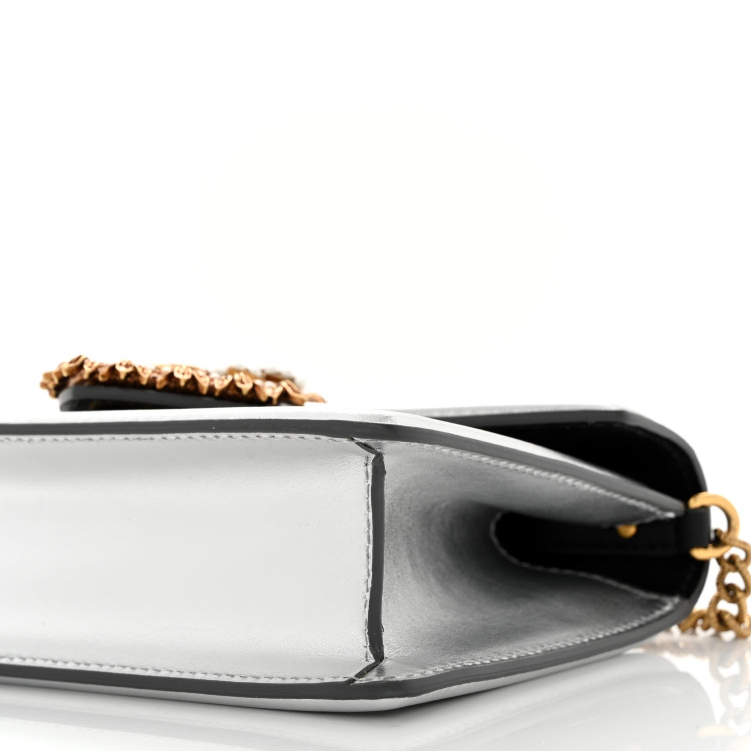 Dolce & Gabbana Metallic Nappa Small Devotion Top Handle Bag Silver 9 of 10
