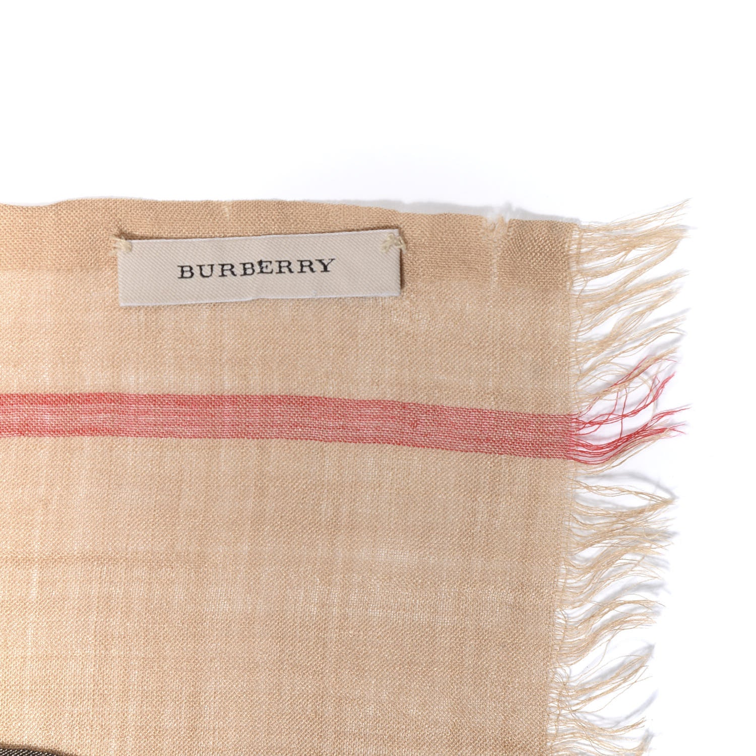 Burberry Linen Giant Check Lightweight Scarf Camel 2 of 3