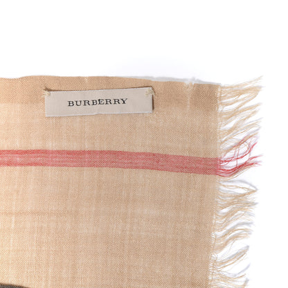 Burberry Linen Giant Check Lightweight Scarf Camel 2 of 3