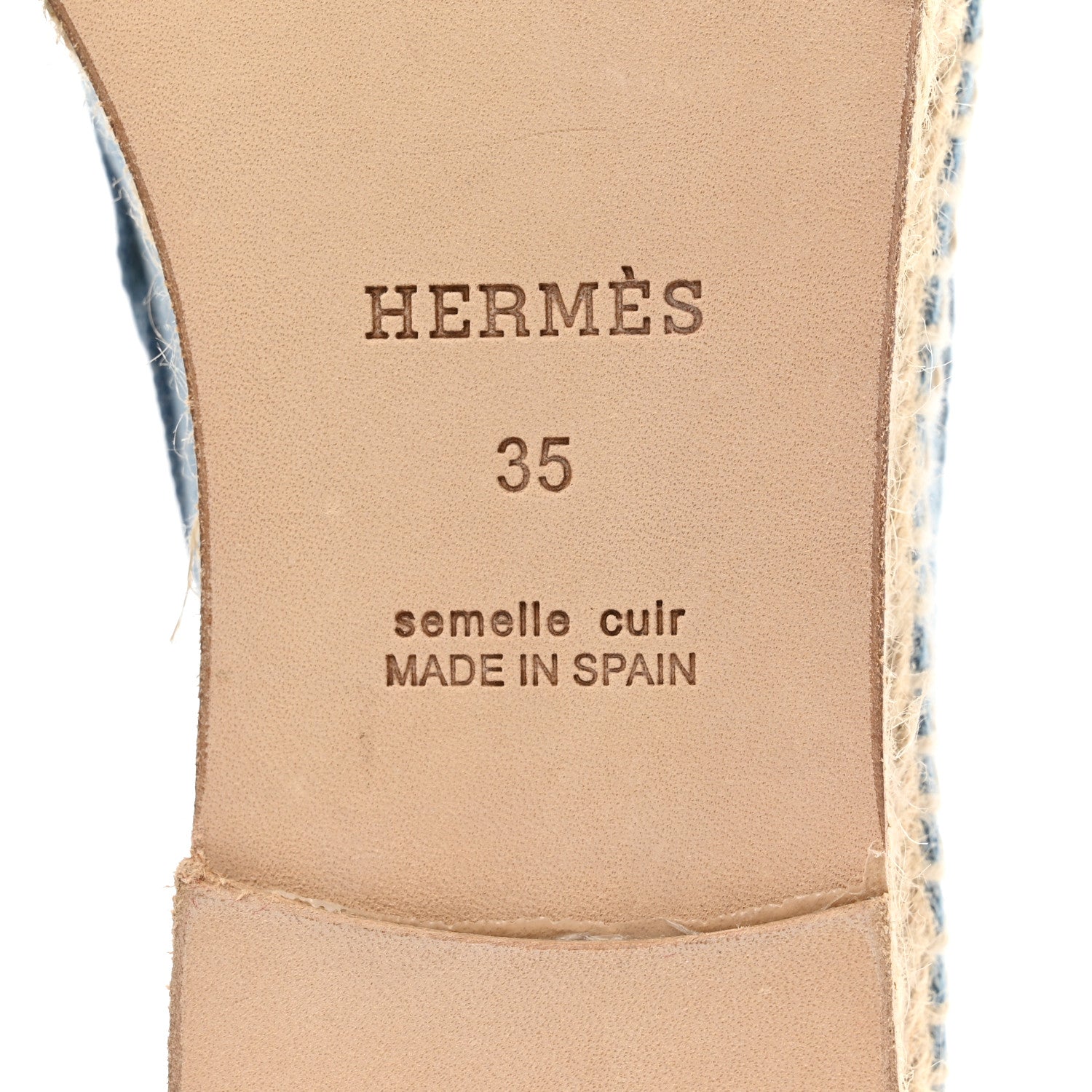 Hermes Denim Canvas Womens Trip Espadrilles 35 Bleu Clair 8 of 8