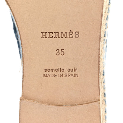 Hermes Denim Canvas Womens Trip Espadrilles 35 Bleu Clair 8 of 8
