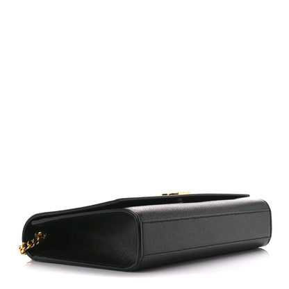 Saint Laurent Grain De Poudre Medium Classic Monogram Kate Satchel Black 4 of 12