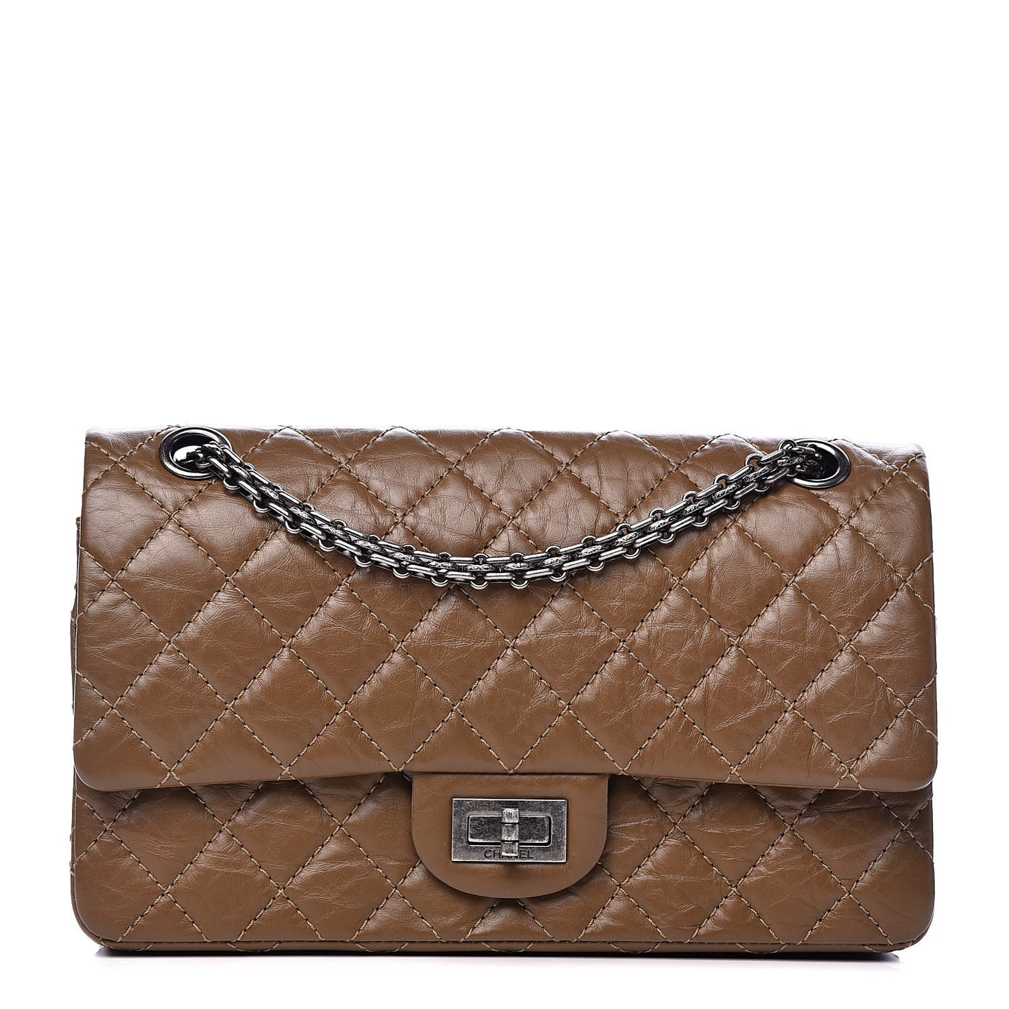 Aged Calfskin Quilted 2.55 Reissue 225 Flap Brown