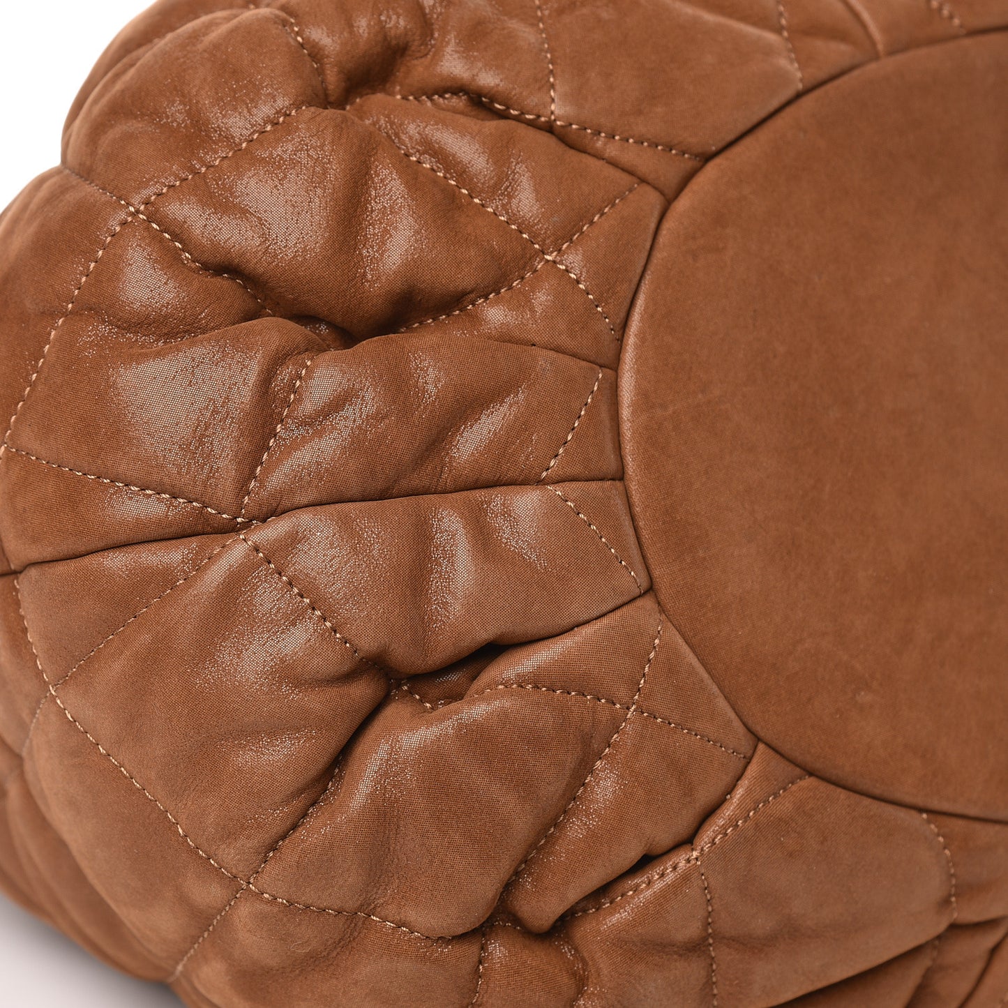 Iridescent Calfskin Quilted Large In The Mix Tote Light Brown