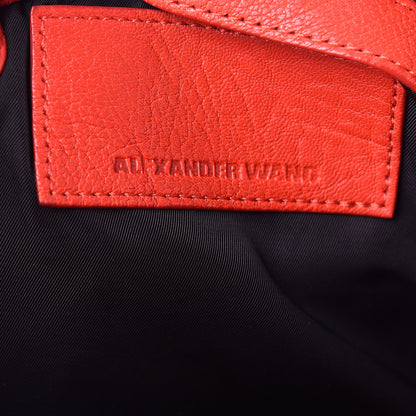 Alexander Wang Pebbled Lambskin Woven Rocco Red Silver Hardware 6 of 11