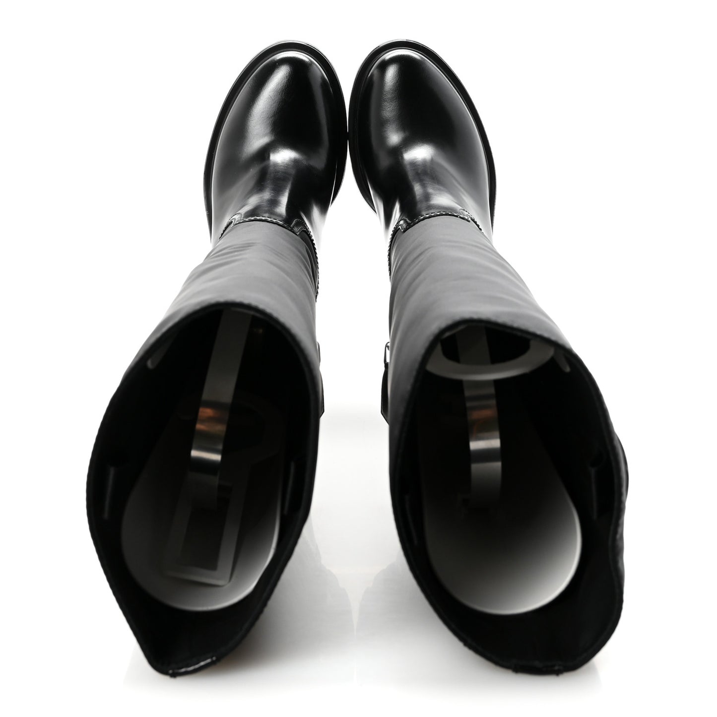 Spazzolato Re-Nylon Metal Triangle Logo 90mm Tall Boots 36 Black