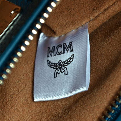 MCM Calfskin Studded Small Patricia Crossbody Bag Deep Lagoon 8 of 11