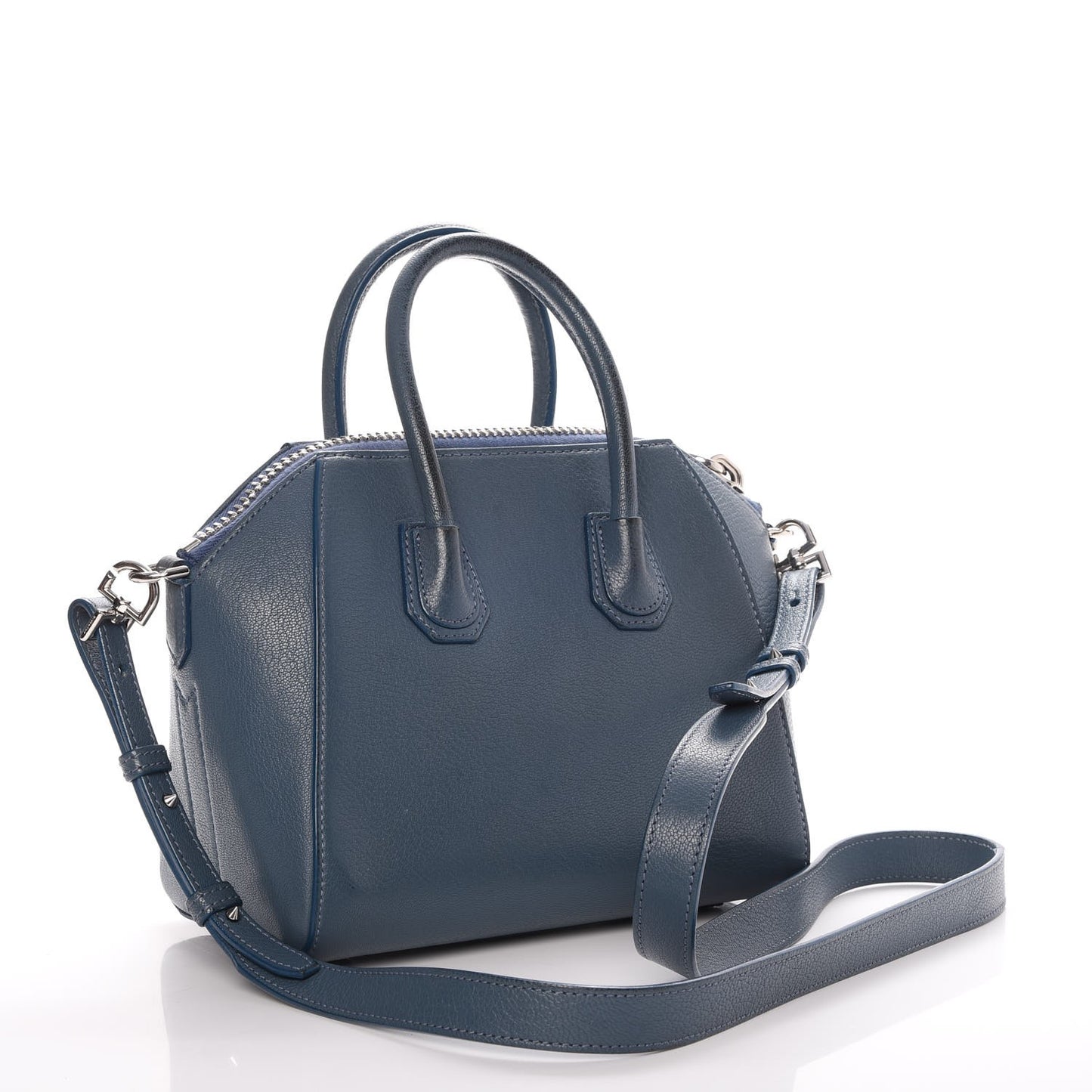 Sugar Goatskin Mini Antigona Mineral Blue