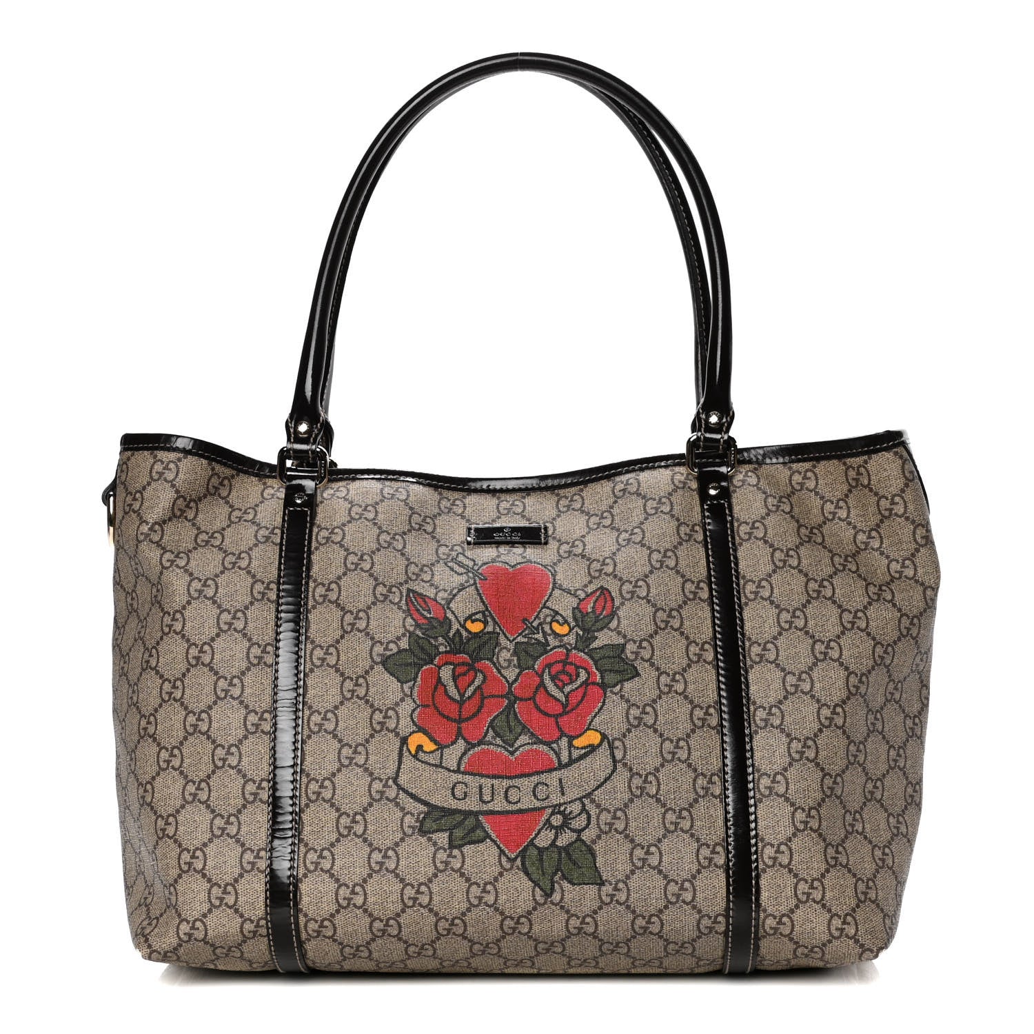 Gucci GG Plus Monogram Tattoo Heart Medium Joy Tote Dark Brown 1 of 6