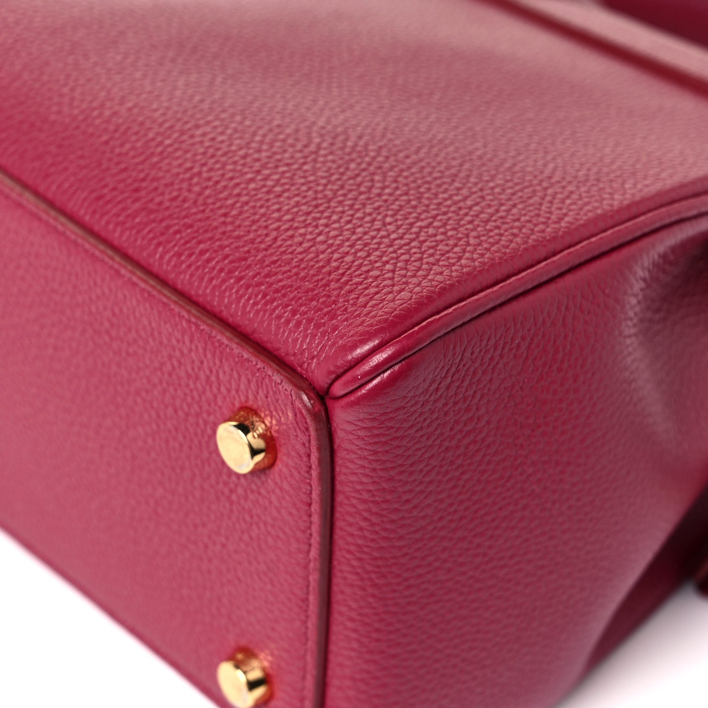 Grained Calfskin Small 16 Top Handle Bag Rasberry