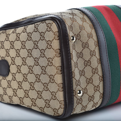 Gucci Monogram Vintage Web Medium Boston Dark Brown 6 of 12