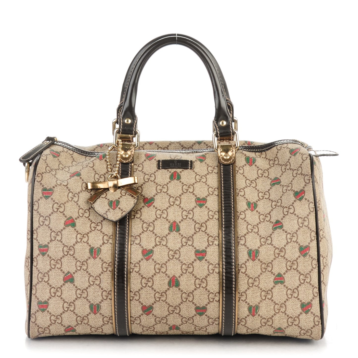 GG Plus Monogram Hearts Medium Joy Boston Dark Brown