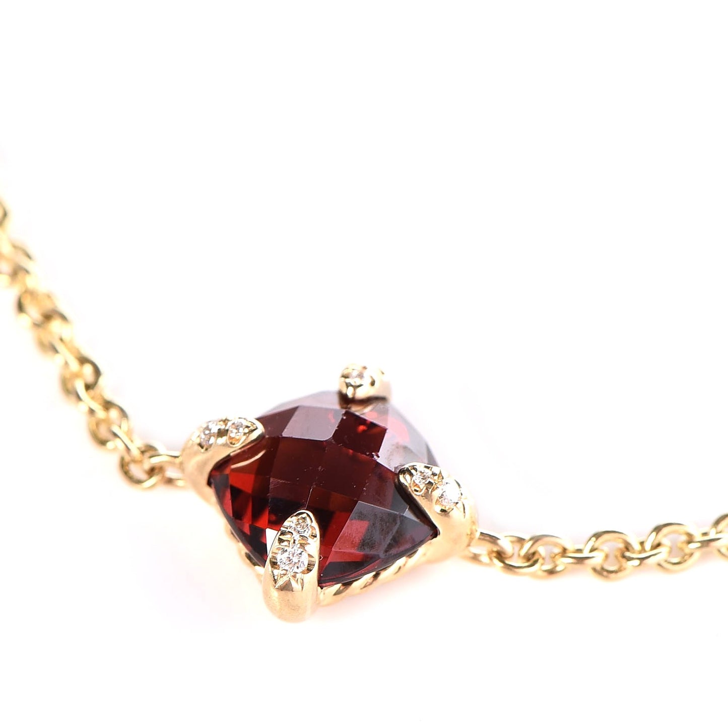 18K Yellow Gold Diamond Garnet Chatelaine Bracelet