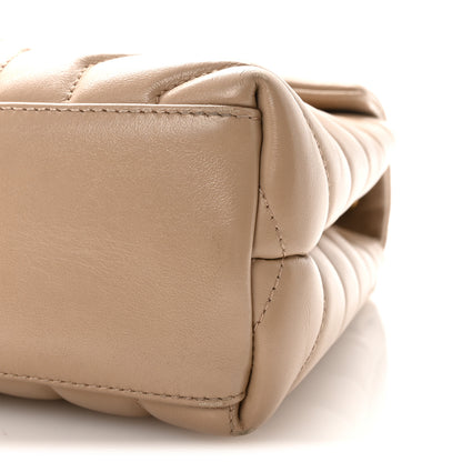 Saint Laurent Calfskin Y Quilted Monogram Small Loulou Chain Satchel Dark Beige 9 of 9