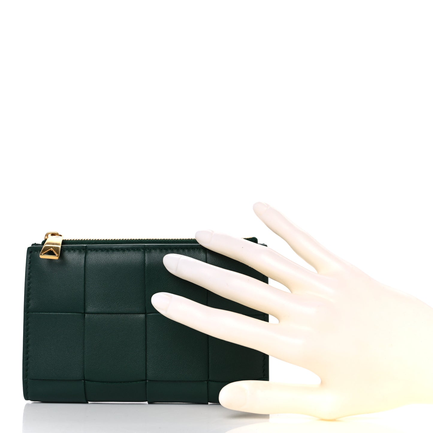 Nappa Maxi Intrecciato Bifold Zip Wallet Raintree