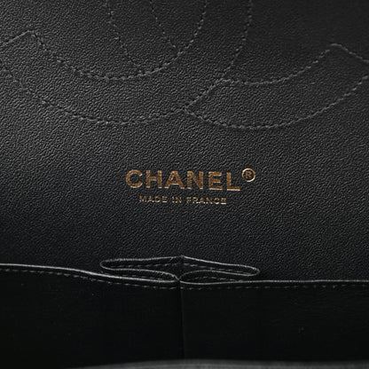 Chanel Caviar Chevron Quilted Jumbo Double Flap Black 6 of 12