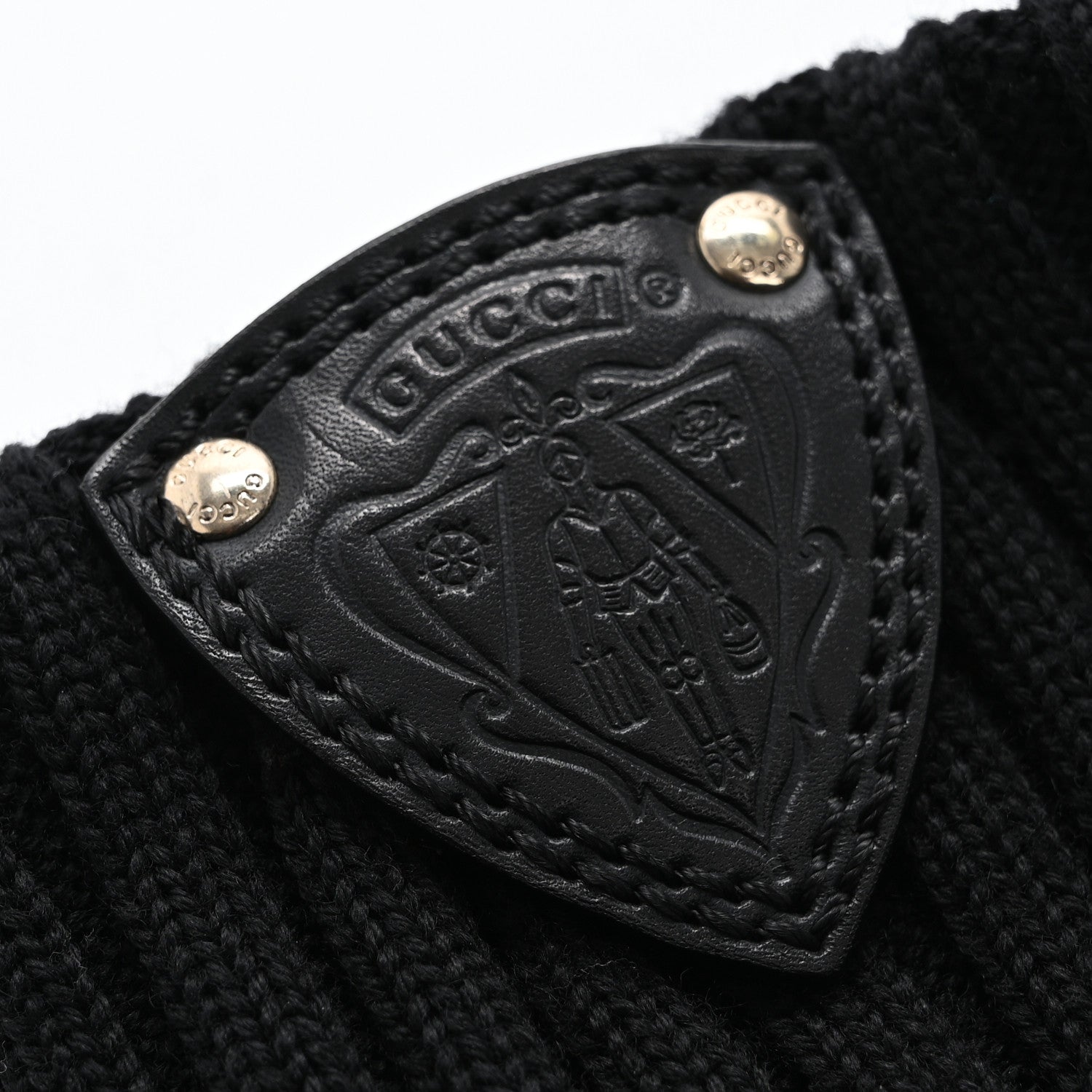 Gucci Wool Calfskin Knee Length Sock Boots 37.5 Black 9 of 11