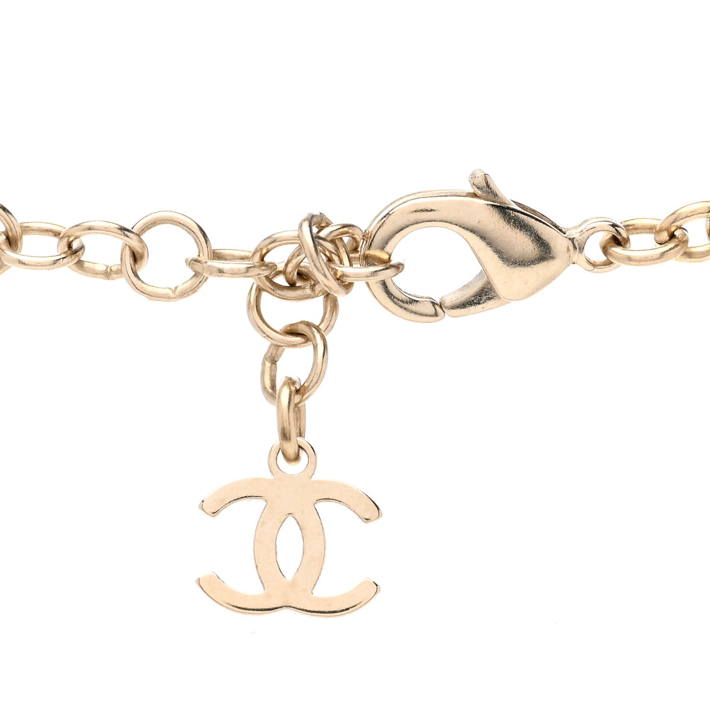 Metal Crystal Logo Choker Necklace Gold
