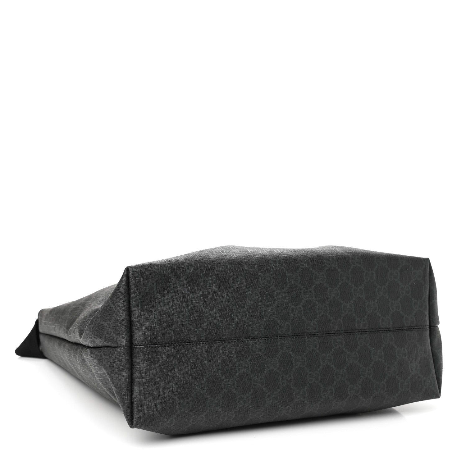 Gucci GG Supreme Monogram Web Handle Vertical Tote Black Grey 4 of 10
