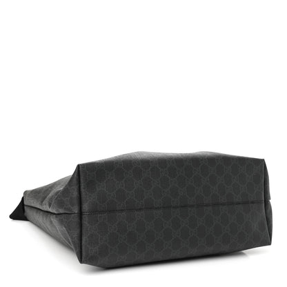 Gucci GG Supreme Monogram Web Handle Vertical Tote Black Grey 4 of 10