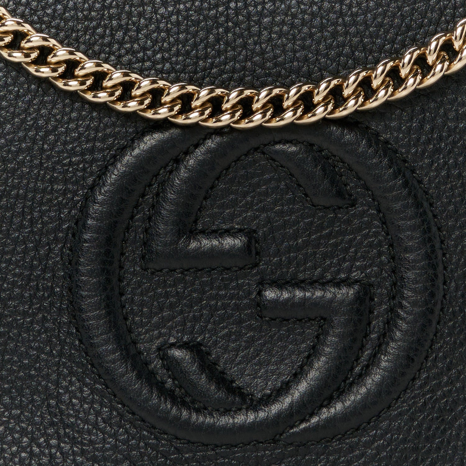 Gucci Pebbled Calfskin Medium Soho Flap Crossbody Black 9 of 11