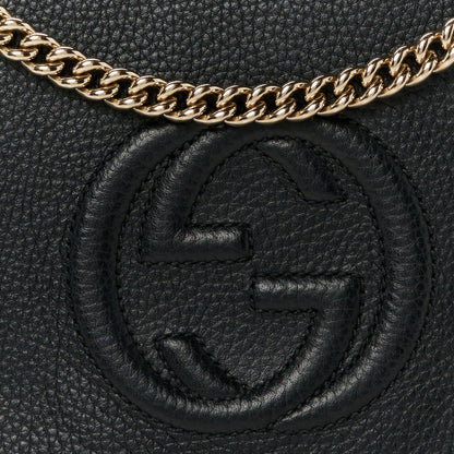 Gucci Pebbled Calfskin Medium Soho Flap Crossbody Black 9 of 11