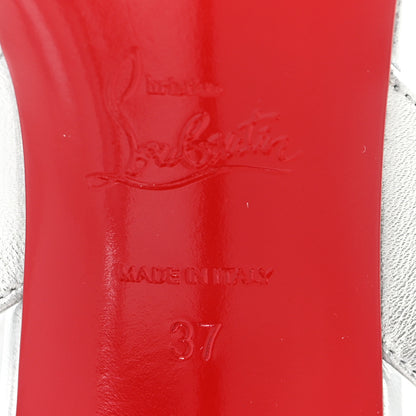 Christian Louboutin Kid Laminato Mariza 85 Sandals 37 Silver 7 of 8
