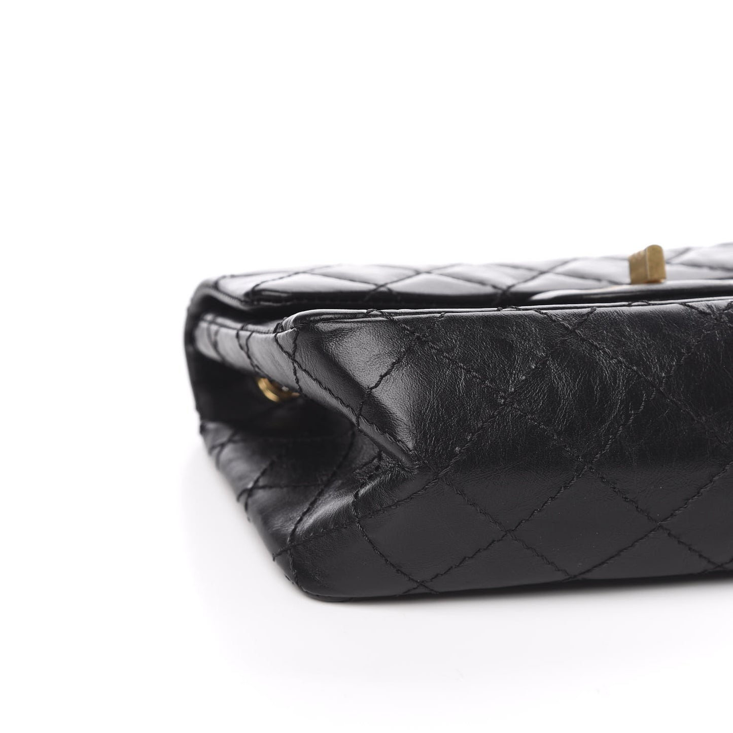 Aged Calfskin Quilted 2.55 Reissue Mini Flap Black
