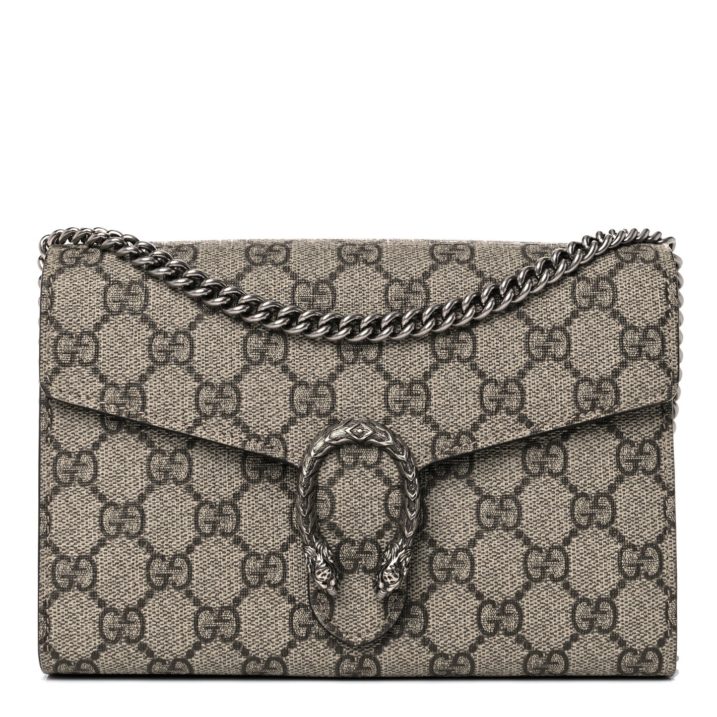 GG Supreme Monogram Mini Dionysus Chain Wallet Beige Taupe