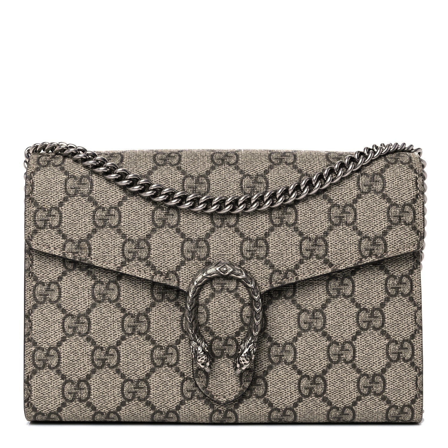 Gucci GG Supreme Monogram Mini Dionysus Chain Wallet Beige Taupe 1 of 13