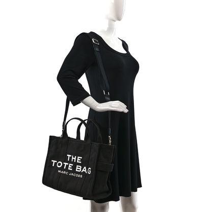 Marc Jacobs Cotton Canvas Small The Traveler Tote Bag Black 2 of 8