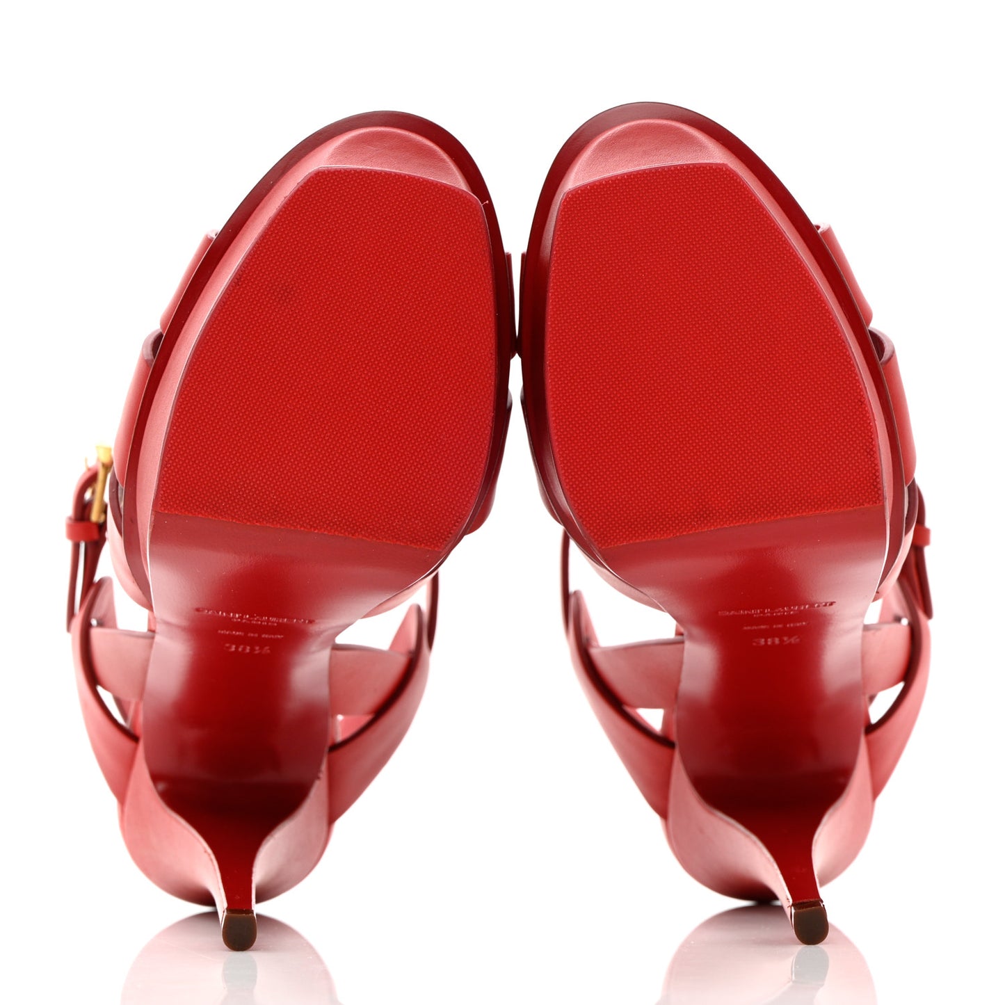Calfskin Tribute 105 Platform Sandals 38.5 New Red