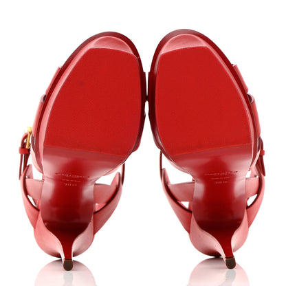Saint Laurent Calfskin Tribute 105 Platform Sandals 38.5 New Red 5 of 14