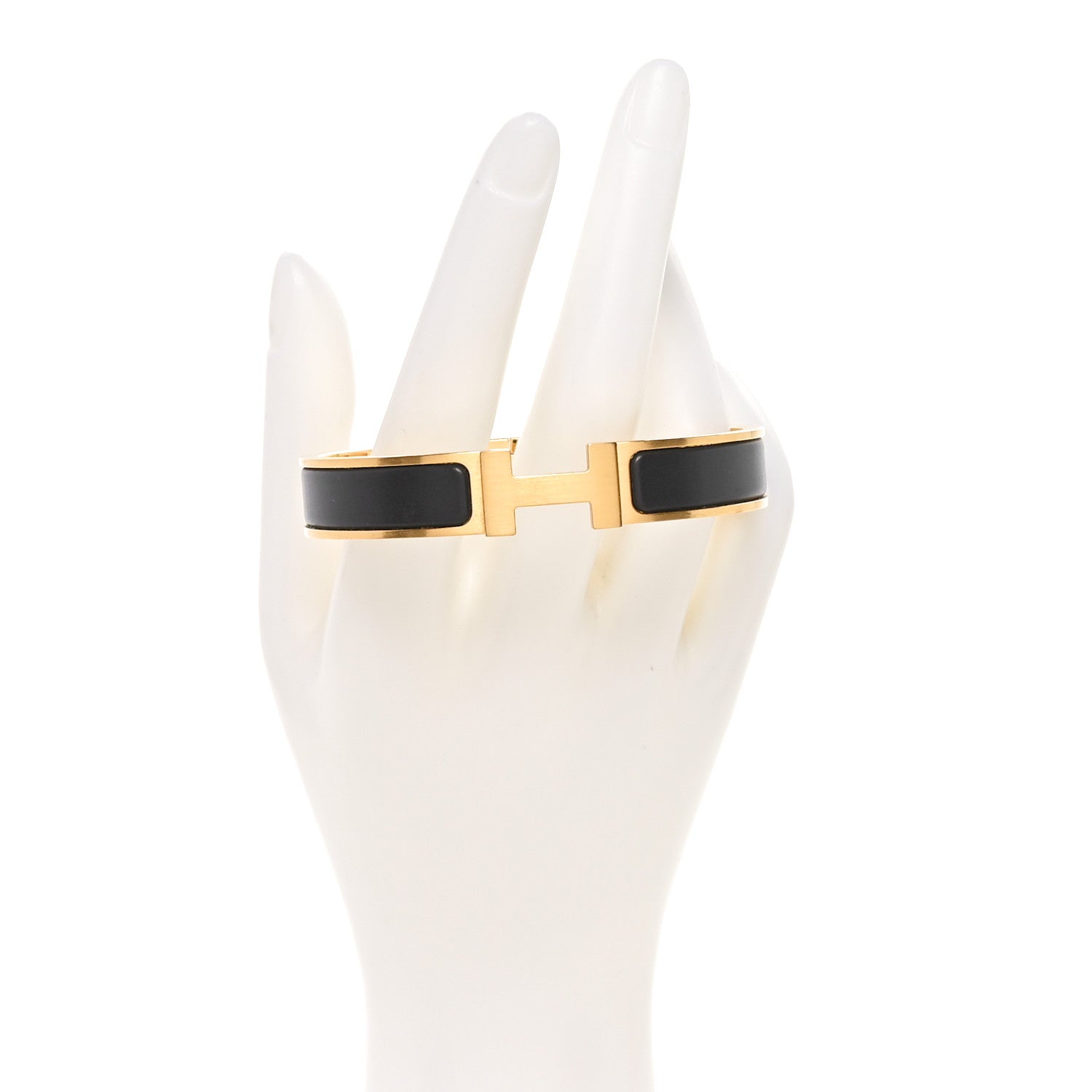 Hermes Matte Enamel Narrow Clic Clac HH Bracelet T5 Black 2 of 5