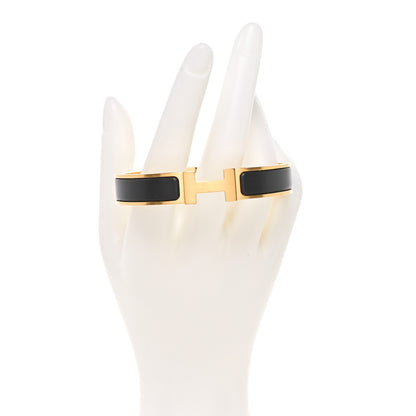 Hermes Matte Enamel Narrow Clic Clac HH Bracelet T5 Black 2 of 5