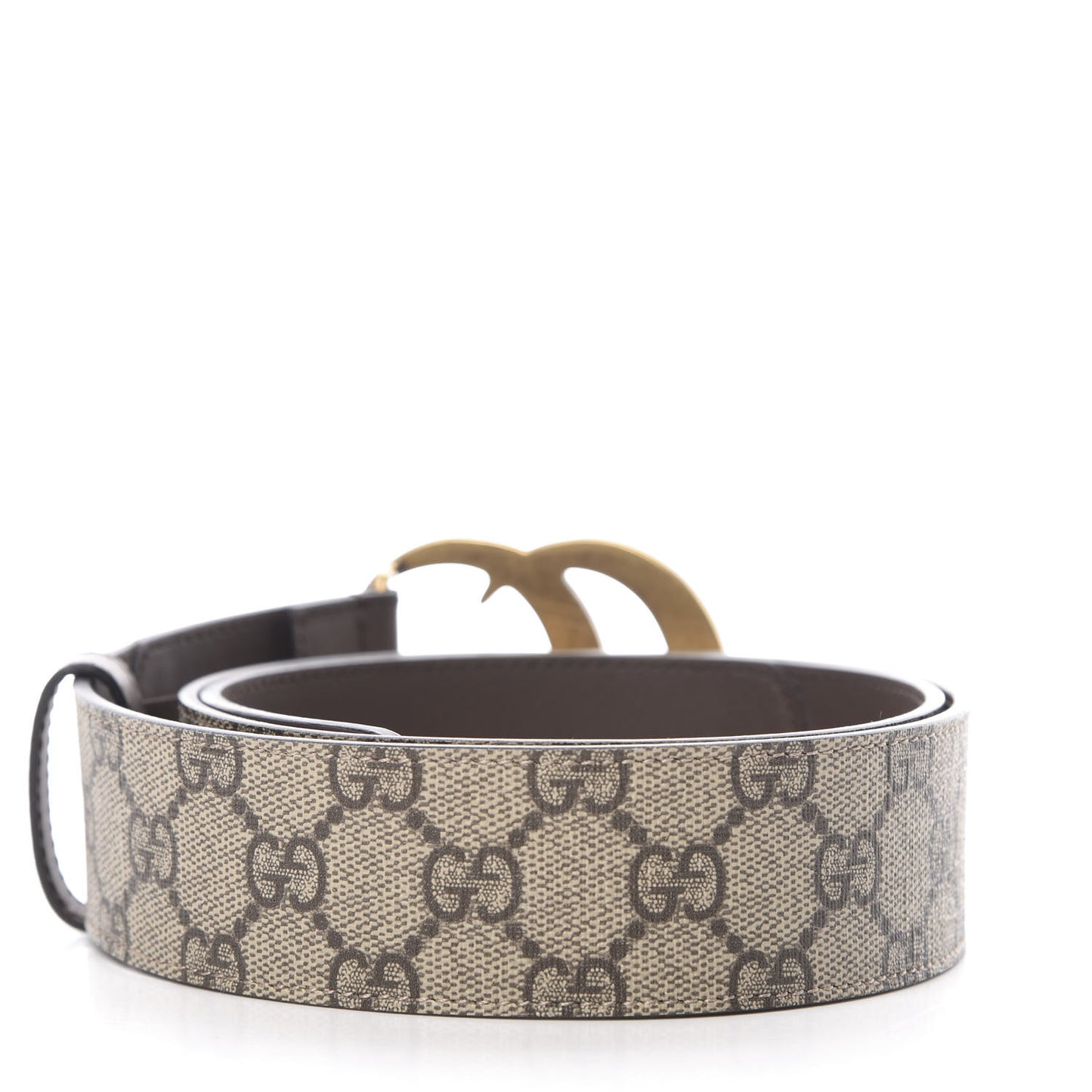 GG Supreme Monogram Matte Plutone Calfskin Double G 40mm Belt 90 36 Beige Ebony New Acero
