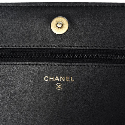 Chanel Caviar Chevron Quilted Boy Wallet On Chain WOC Black 6 of 9