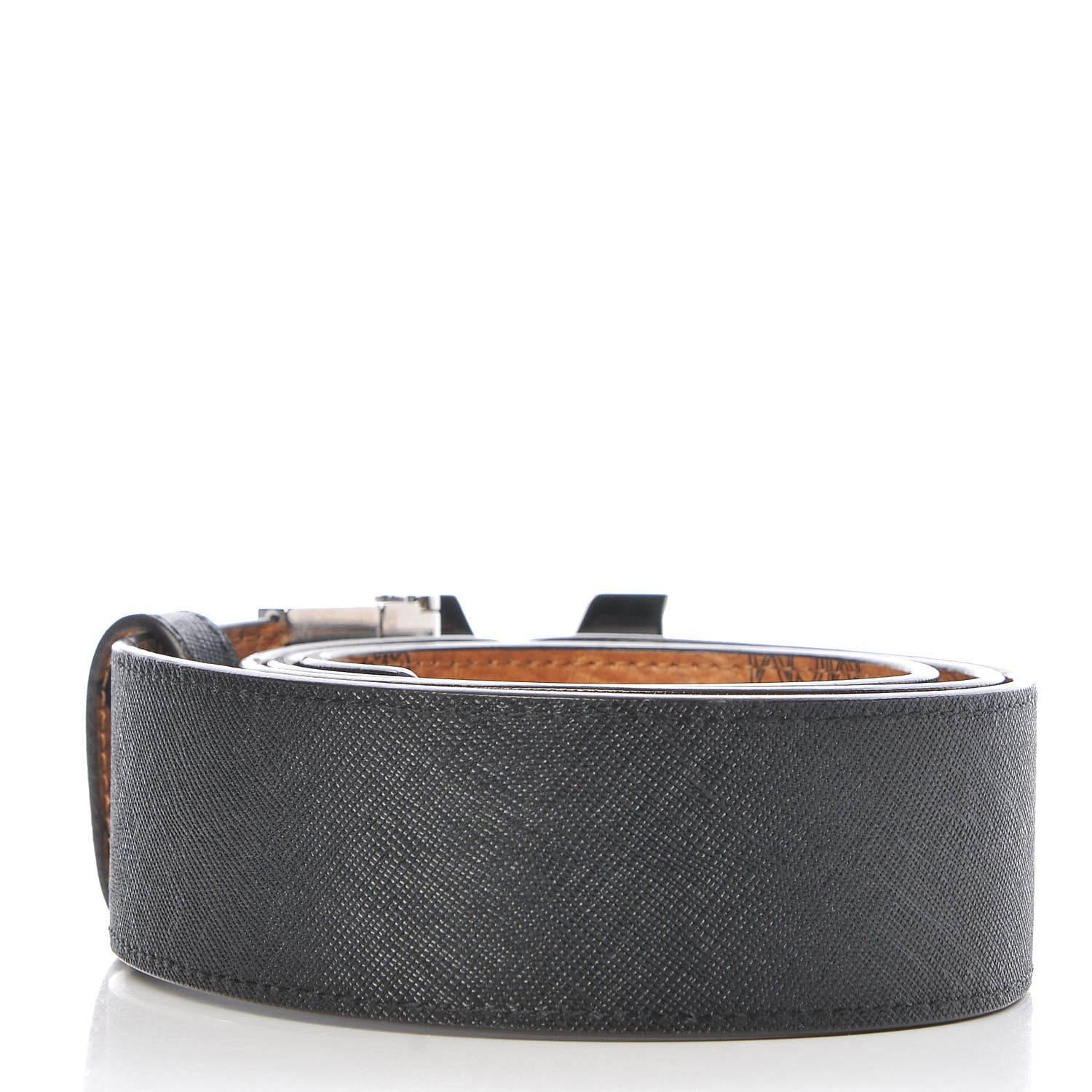 MCM Saffiano Visetos Reversible Belt Black Cognac 3 of 8