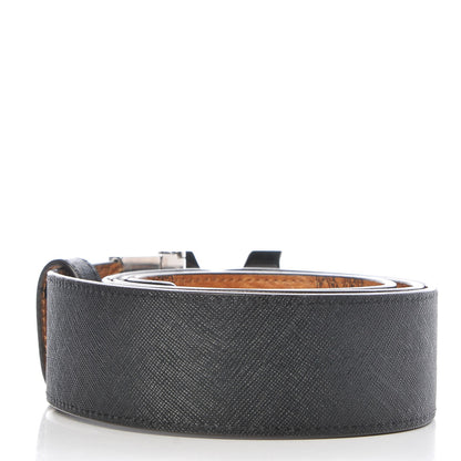 MCM Saffiano Visetos Reversible Belt Black Cognac 3 of 8