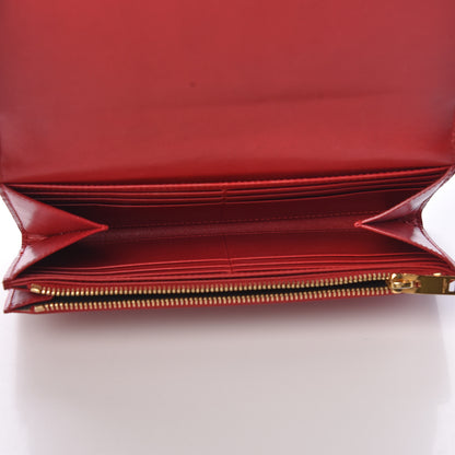 Saint Laurent Calfskin Classic Large Marquage Flap Wallet Red 5 of 7