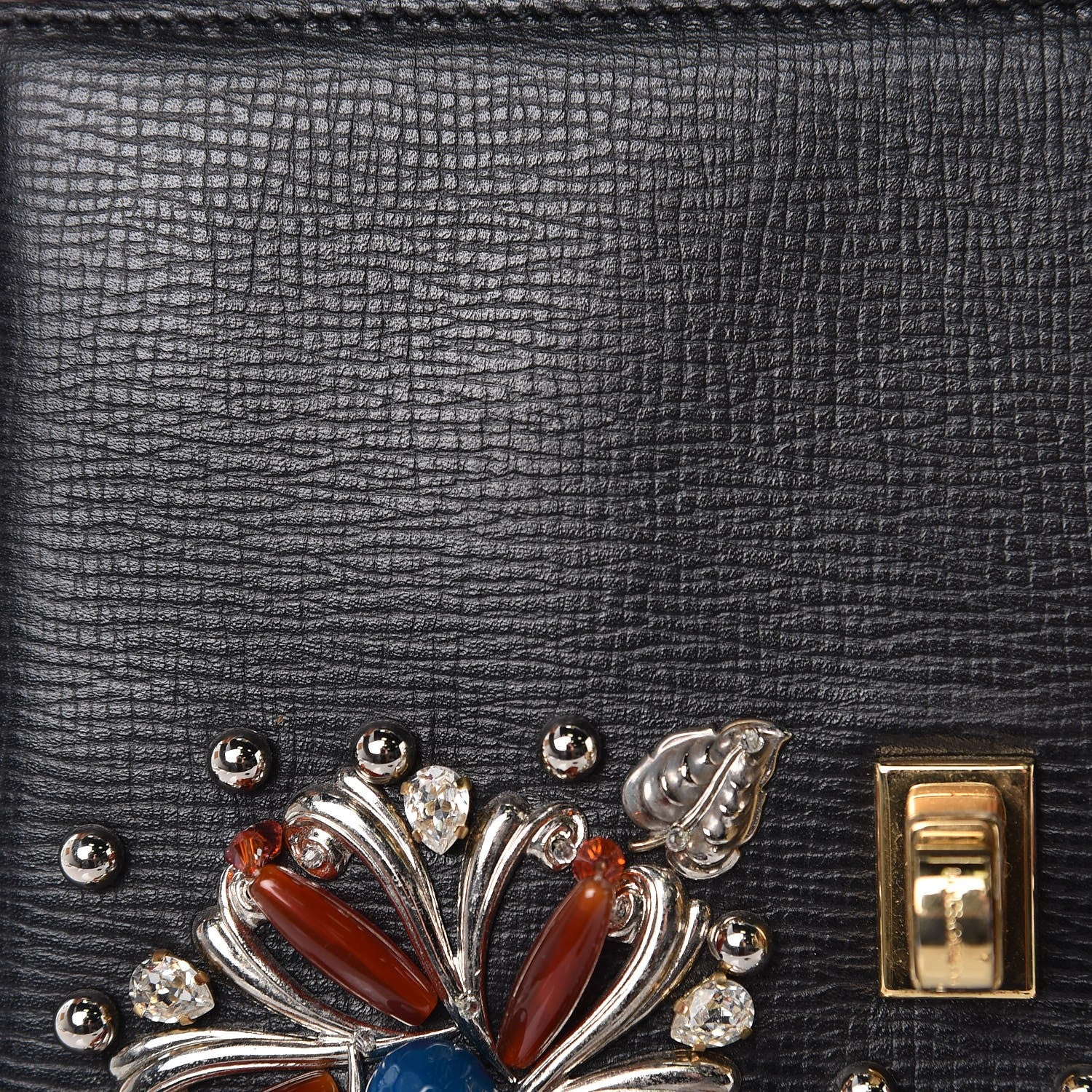 Dolce & Gabbana Dauphine Crystal Embellished Box Bag Black Multicolor 10 of 11
