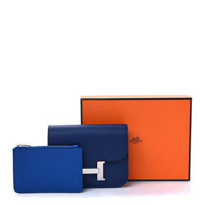 Hermes Evercolor Bi-Color Constance Slim Wallet Bleu Saphir Bleu France 8 of 8