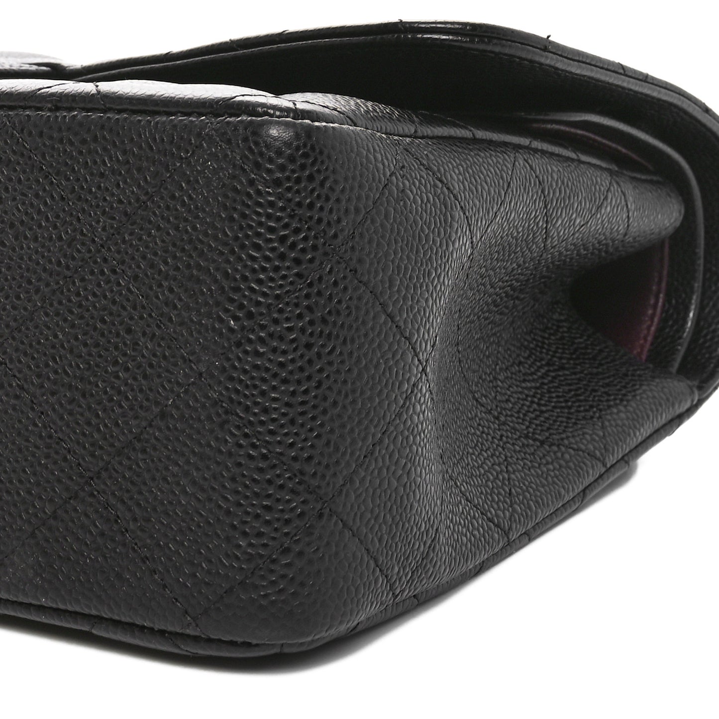 Caviar Quilted Jumbo Double Flap Black