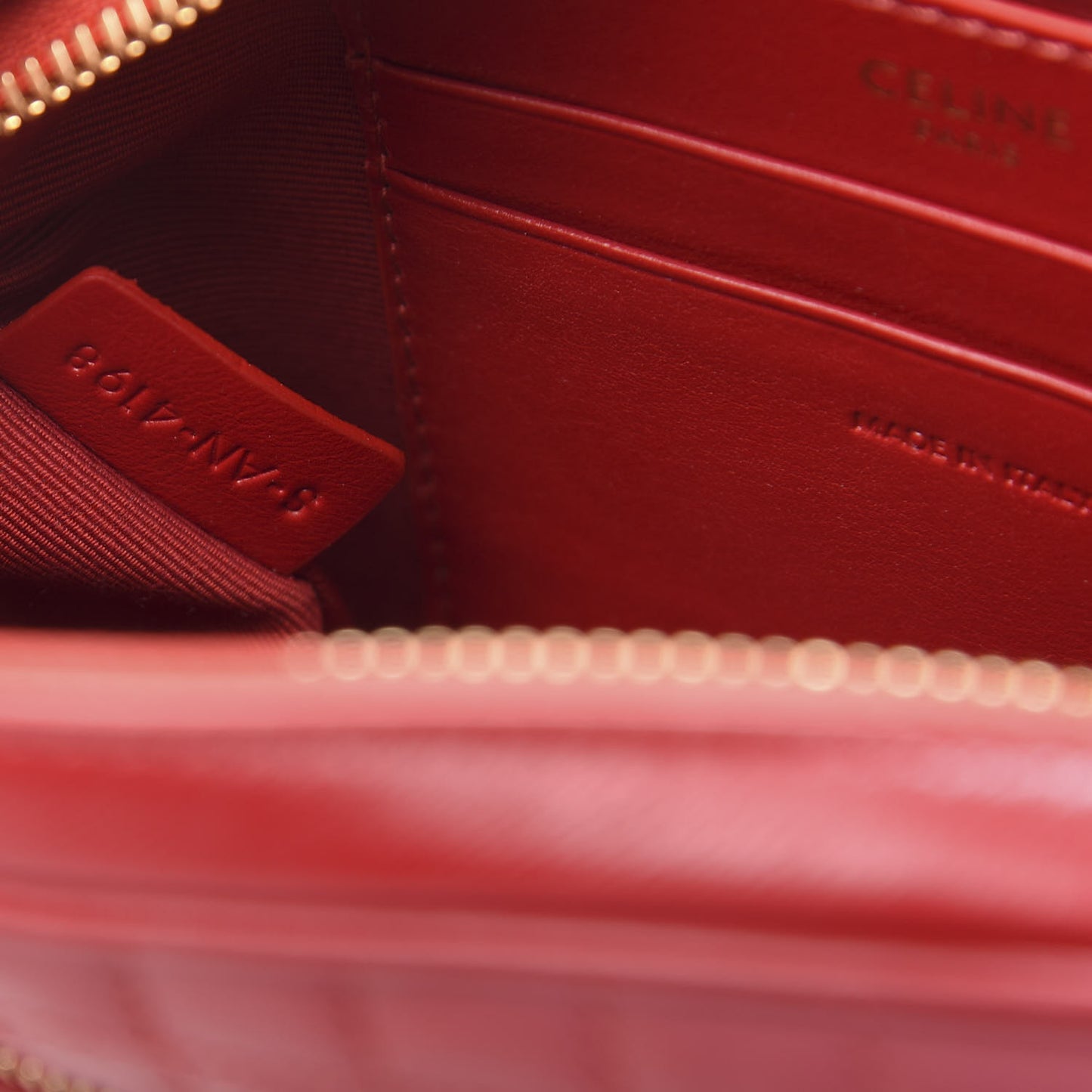 Calfskin Quilted Small C Charm Bag Red