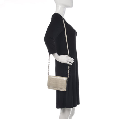 Nancy Gonzalez Crocodile Wallet On Chain White 2 of 9