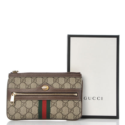 Gucci GG Supreme Monogram Web Small Ophidia Pouch Clutch Beige New Acero 8 of 8